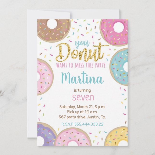 Donut Birthday Invitation (Front)