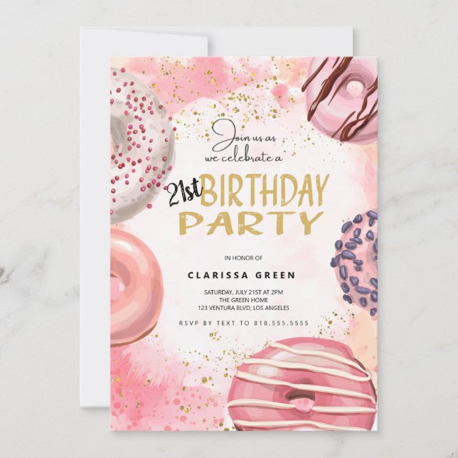 Donut Birthday Invitation (Front)