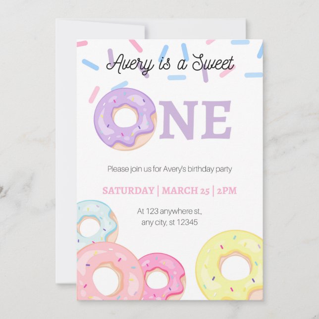 Donut Birthday Invitation (Front)