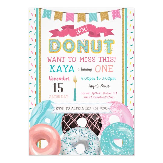 Donut Birthday Invitation | Zazzle.com