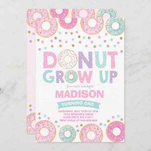 Donut Birthday Invitation Donut Grow Up Party