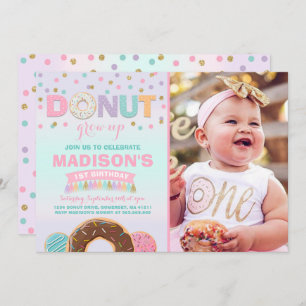 Donut Birthday Invitation Donut Grow Up Party