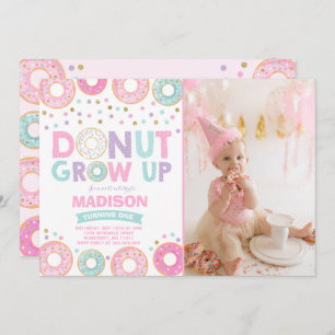 Donut Birthday Invitation Donut Grow Up Party