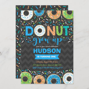 Donut Birthday Invitation Donut Grow Up Party