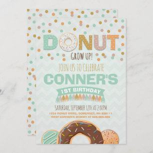 Donut Birthday Invitation Donut Grow Up Party