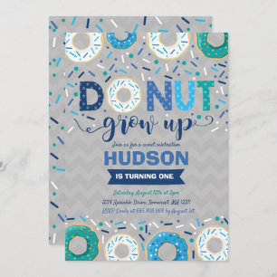Donut Birthday Invitation Donut Grow Up Party
