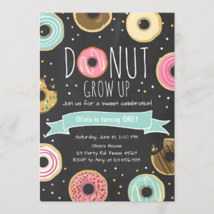 Donut Birthday Invitation Donut grow up party