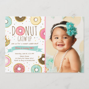 Donut Birthday Invitation Donut grow up party