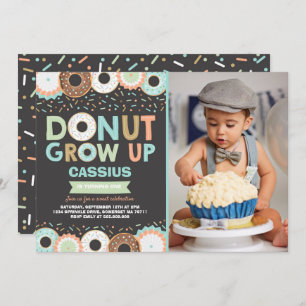 Donut Birthday Invitation Donut Grow Up Party
