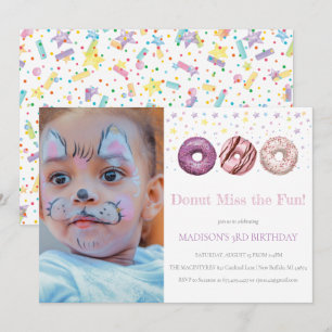 Donut Birthday Invitation Donut Grow Up Photo