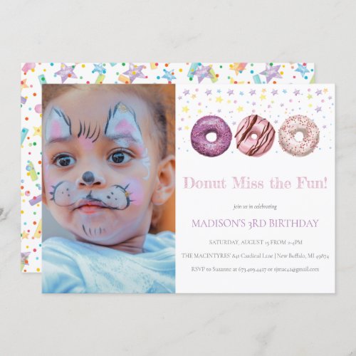 Donut Birthday Invitation Donut Grow Up Photo