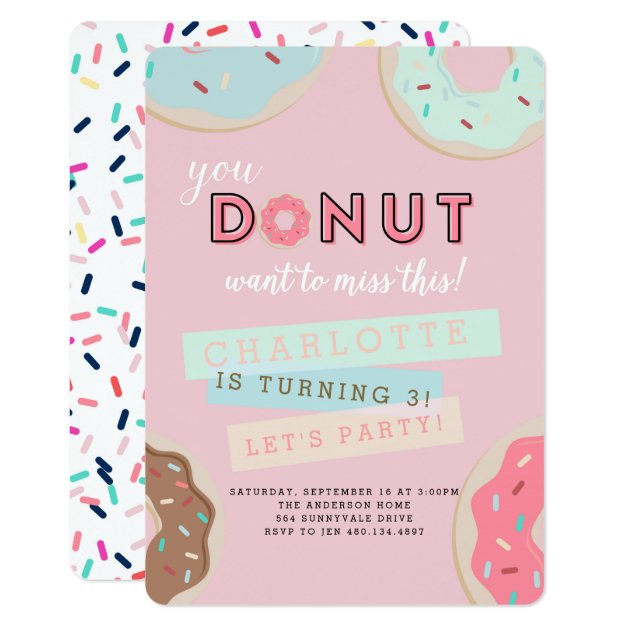 Donut Birthday Invitation - Donut Miss This Party!