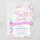 Donut Birthday Invitation Two Sweet Party