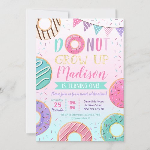 Donut Birthday Invitations