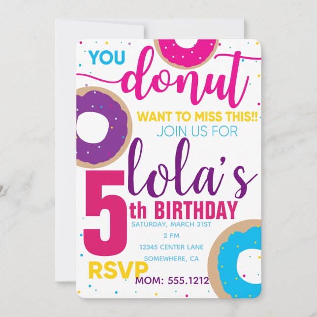 DONUT BIRTHDAY INVITE (Front)