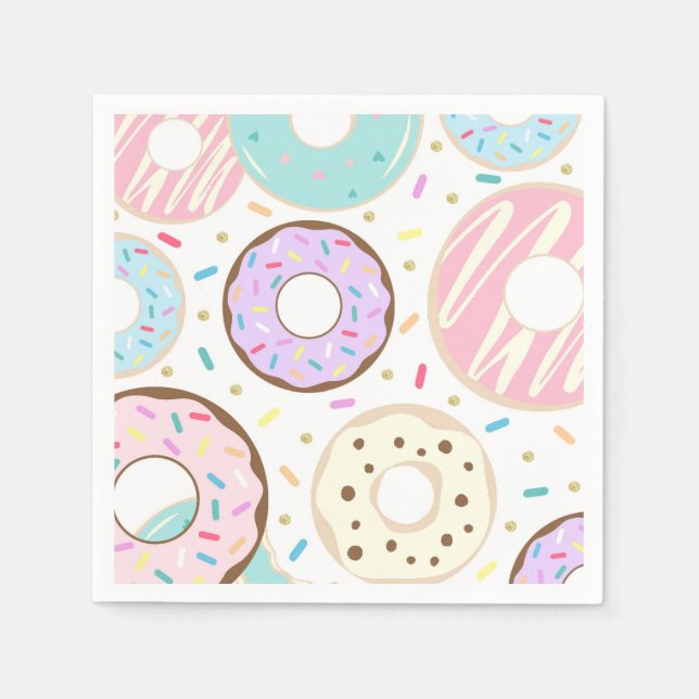 Donut Birthday Napkins, Donut Party Napkins (Front)