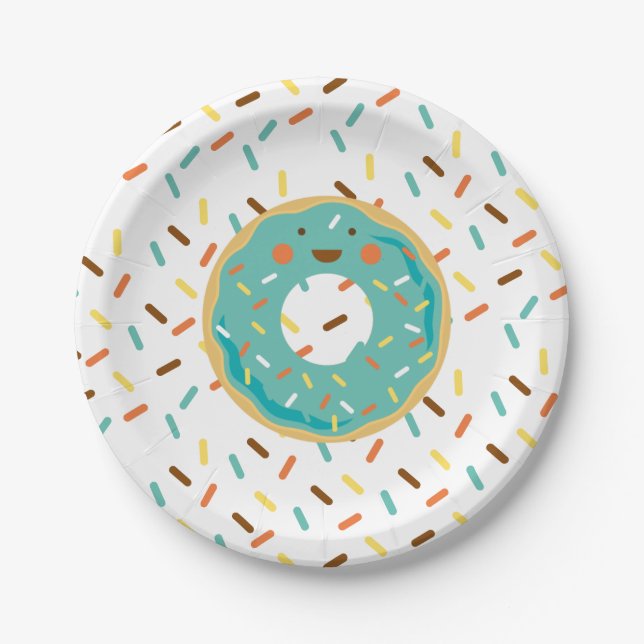 Donut Birthday Paper Plates (Front)