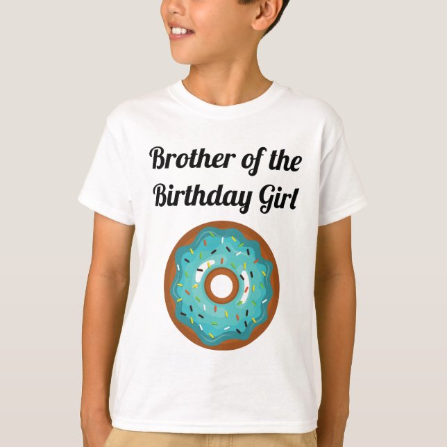 Donut Birthday Party Brother T-Shirt (Front)