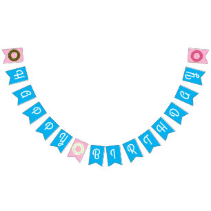 Donut Birthday Party Bunting Flags