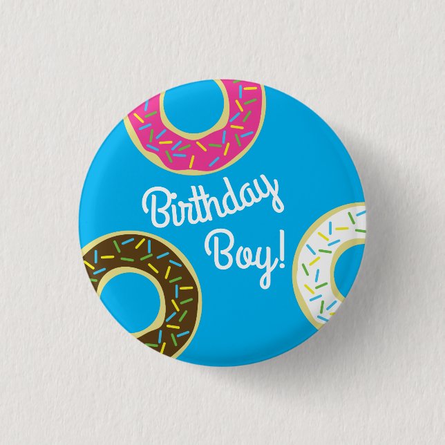 Donut Birthday Party Button (Front)