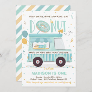 Donut Birthday Party Drive By Birthday Parade Invitation