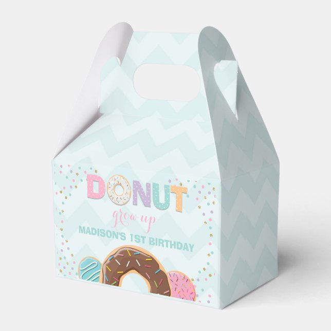 Donut Birthday Party Favor Box Donut Grow Up Party (Front Side)