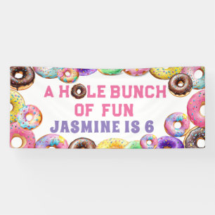 Donut Birthday Party Hole Bunch Fun Banner