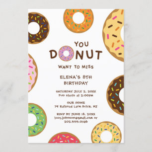 Donut Birthday Party Invitation