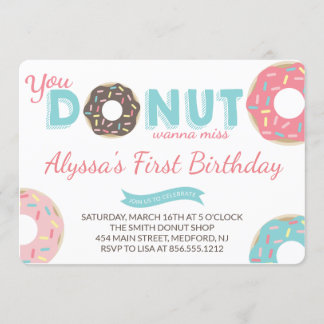 Donut Birthday Party Invitation