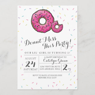 Donut Birthday Party Invitation