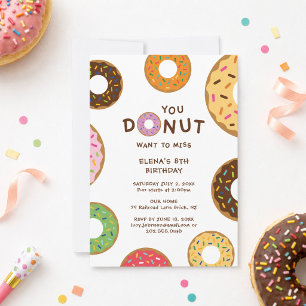 Donut Birthday Party Invitation