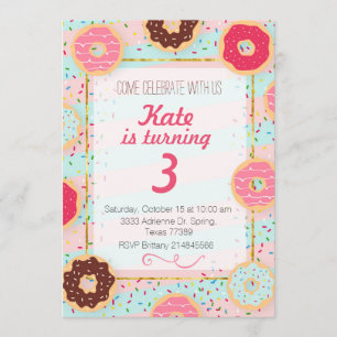 Donut Birthday Party Invitation