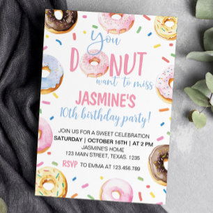 Donut Birthday Party Invitation Any Age