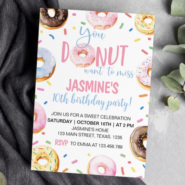 Donut Birthday Party Invitation Any Age (Creator Uploaded)