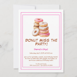 Donut Birthday Party Invitation – Colorful & Fun