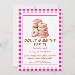 Donut Birthday Party Invitation – Colorful & Fun