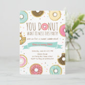Donut Birthday Party Invitation Donut want to miss (Standing Front)