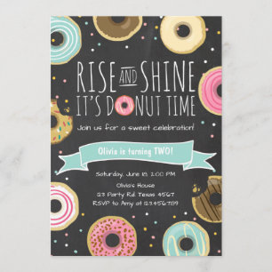 Donut Birthday Party Invitation Rise and Shine