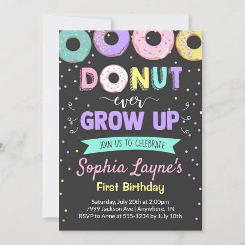 Donut Birthday Party Invitations
