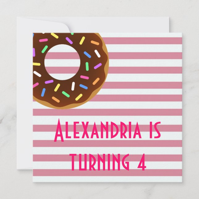 Donut Birthday Party Invite (Front)