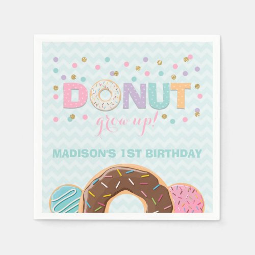 Donut Birthday Party Napkin Donut Grow Up Party