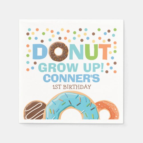 Donut Birthday Party Napkin Donut Grow Up Party