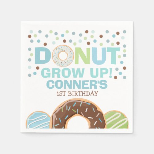 Donut Birthday Party Napkin Donut Grow Up Party