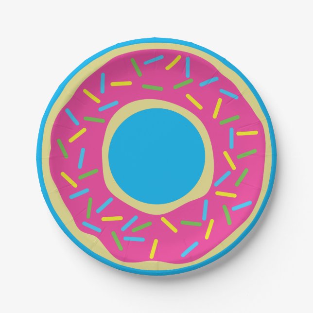 Donut Birthday Party Paper Plates (Front)