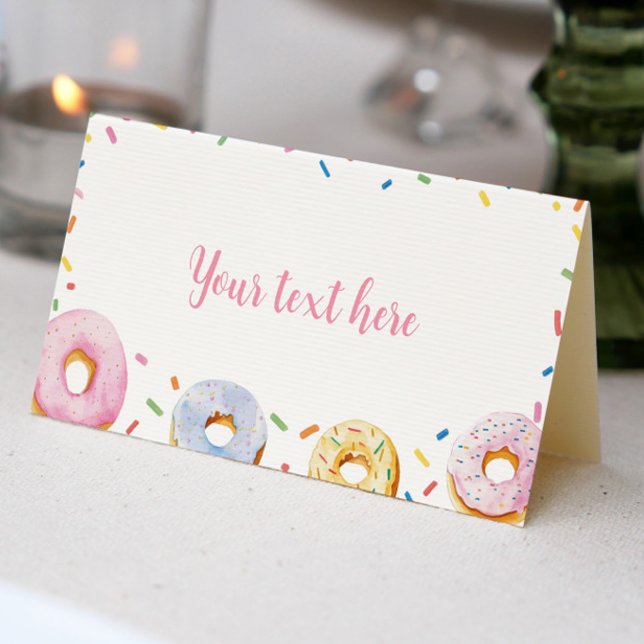 Donut Birthday Party Place Card (Creator Uploaded)