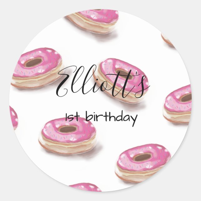 Donut birthday stickers (Front)