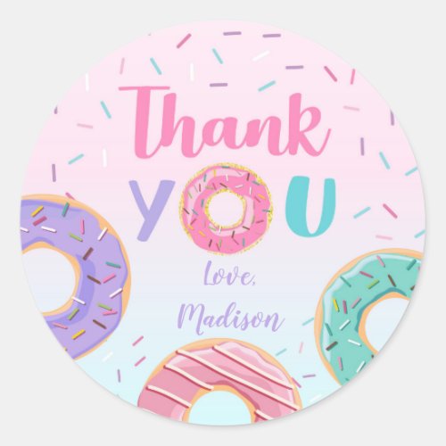 Donut Birthday Stickers Labels