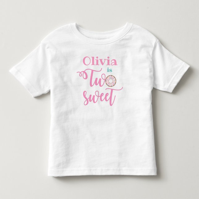 Donut Birthday T-Shirt Two Sweet T-Shirt (Front)