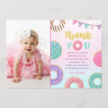 Donut Birthday Thank You Cards by SugarPlumPaperie at Zazzle