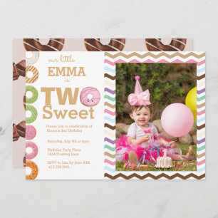 Donut Birthday Two Sweet Invitation